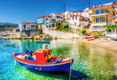 Kokkari Village In Samos Island Aegean Sea Jigsaw Puzzle In Great