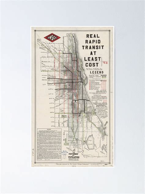 "Vintage Chicago CTA Map " Poster for Sale by ewilson4 | Redbubble