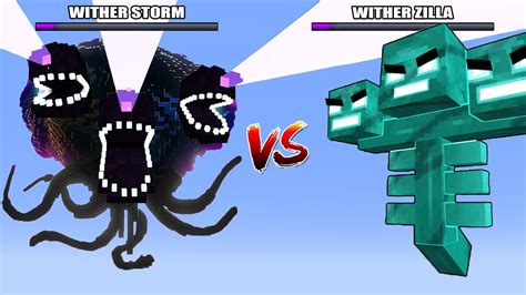 Wither Storm Vs Witherzilla In Minecraft Battle Of Bosses Youtube