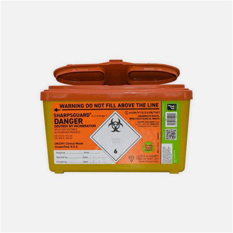 Sharpsguard Orange 1 Ltr Sharps Bin LUMIFIL UK