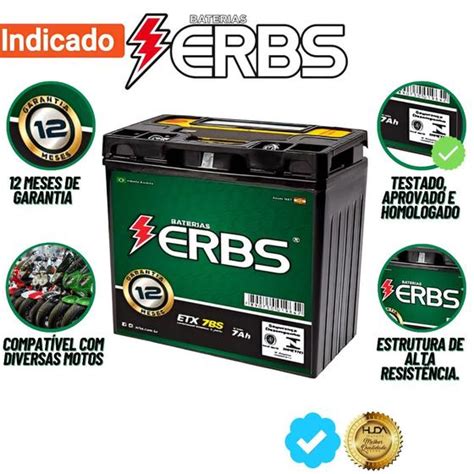 Bateria Lbs Para Moto Cg Titan Erbs Ah Etx Bs Ano Garantia