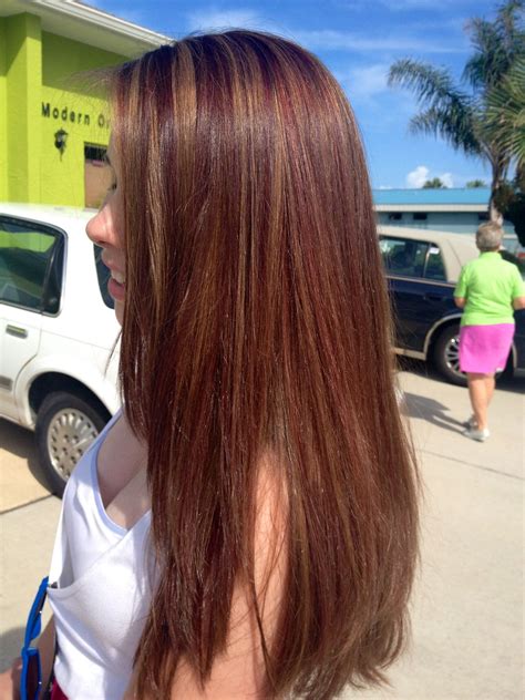 Golden And Auburn Highlights Over Honey Brown Hair New Hair Idea