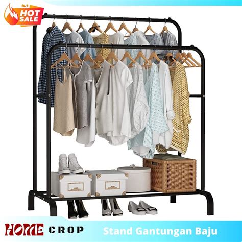 Jual Standing Hanger Tiang Rak Gantungan Baju Berdiri Gawang Besi