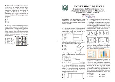 Cuestionario INF B 6 o Y 7o Observación Lee detenidamente cada uno