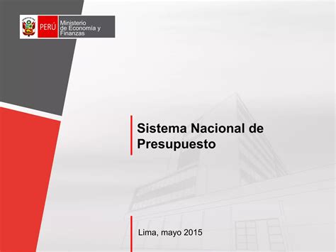 Sistema Nacional De Presupuesto Ministerio De Economía Y Finanzas