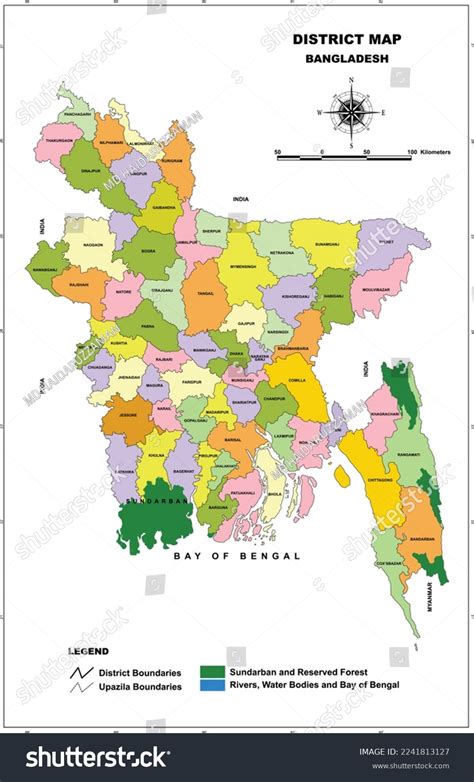 Bangladesh Map With Divisions And 64 Districts Editable, 58% OFF