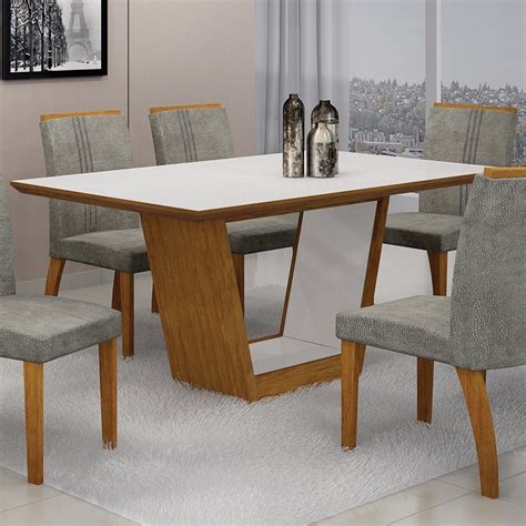 Tampo De Mesa Retangular Mdf - Mesa de Jantar Retangular Tampo MDF/Vidro Alemanha Leifer Flex Color ...