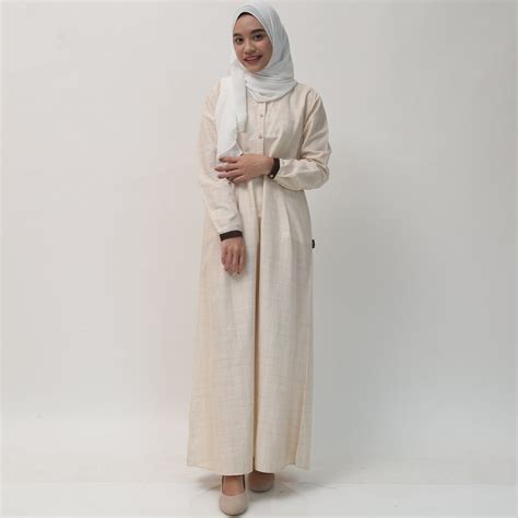 elzatta gamis sarimbit katun tekstur khaky elzatta hijab official