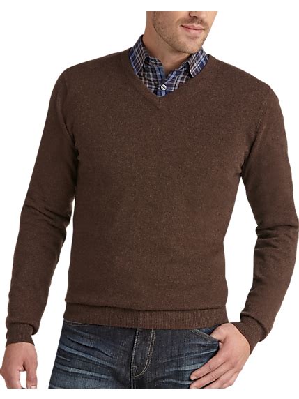 Mens Brown V Neck Sweater Mens Wearhouse