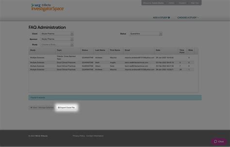 faq management faq admin table wcg trifecta  center