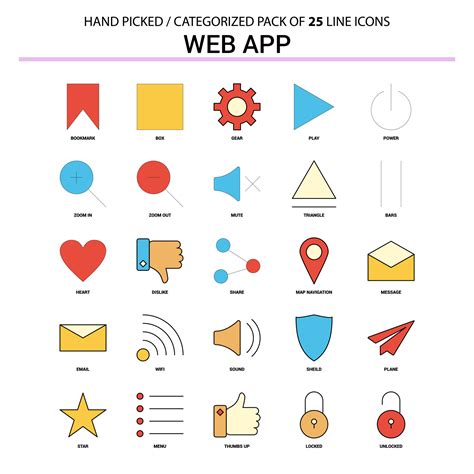 Web App Flat Line Icon Set Business Concept Icons Design 14344482 Vector Art at Vecteezy