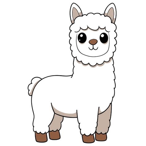 Premium Vector | A cartoon drawing of a llama with a white background