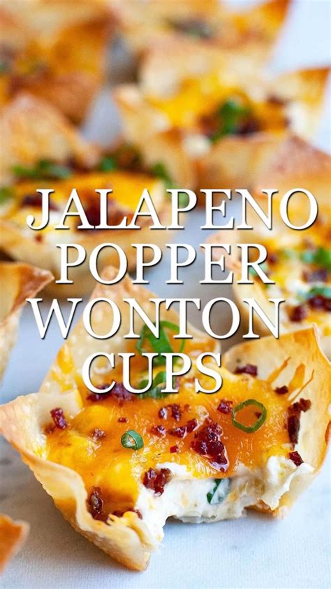 Jalapeno Popper Wonton Cups Dinner Recipes Recipes Easy Appetizer