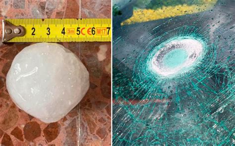 Una supercélula con granizo como pelotas de ping pong rompe tejas y