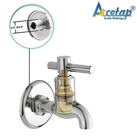 Acetap Brass Bib Cock Sparrow Series Chrome Plated With Wall Flange