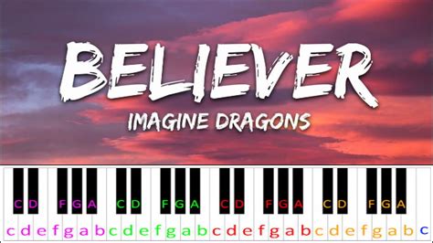 Believer By Imagine Dragons Hard Version Piano Letter Notes