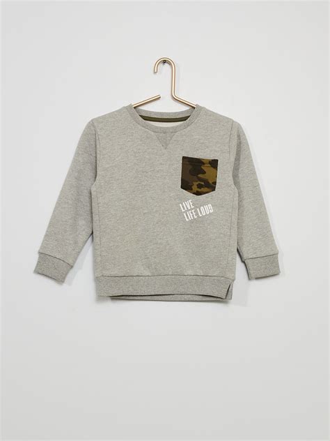 Sweat En Molleton Gris Kiabi