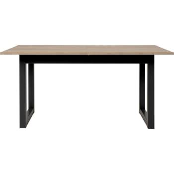 Table Repas Extensible Bois Fonc Et Acier Noir L Matika Maisons