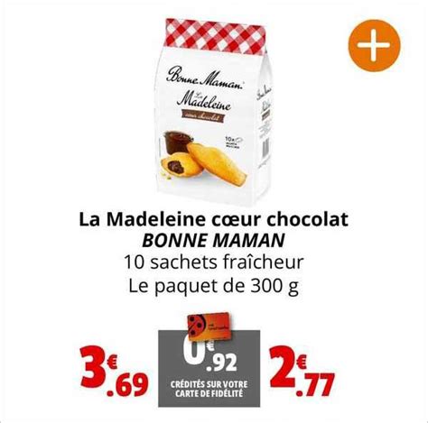 Promo La Madeleine Cœur Chocolat Bonne Maman chez Coccimarket