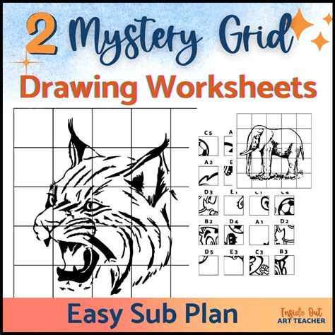 High School Sub Planworksheet Mystery Scramble Grid Drawing Wildcat