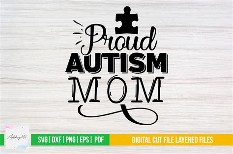 Proud Autism Mom Svg Design Graphic By Metodesign102 · Creative Fabrica