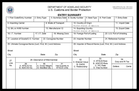 Form 7501 Entry Summary Including Continuation Sheets ITC Diligence