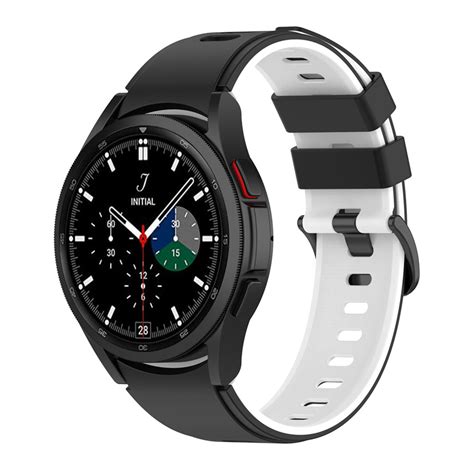 适用三星galaxy Watch4 Classic双色硅胶表带samsung运动透气防水虎窝淘