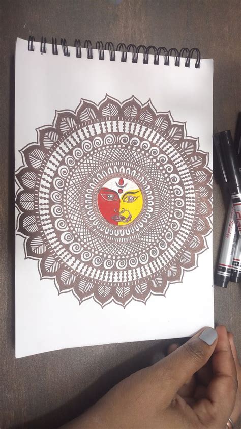 nAvratri special drawing with mandala art | Mandala art, Zentangle art ...