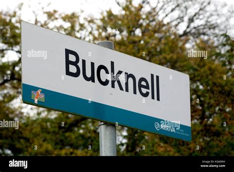 Bucknell Station Sign On The Heart Of Wales Line Shropshire England