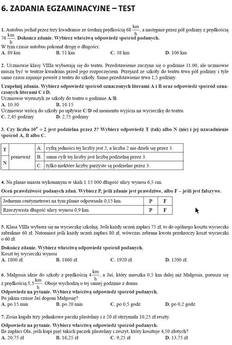 DGP Test z matematyki na egzamin ósmoklasisty w 2022 r Infor pl