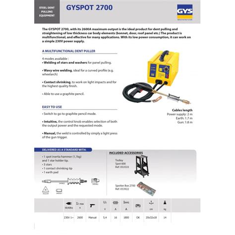 Gyspot Steel Dent Pulling Equipment