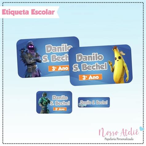 Etiqueta Escolar Fortnite Elo7 Produtos Especiais