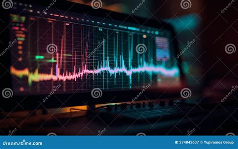 Heartbeat Pulsating On Computer Monitor Doctor Analyzing Generative Ai Stock Image