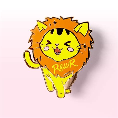 Cute Cat Pins Hard Enamel Pin Rawr Lion Cats Ita Bag Cute Waterproof