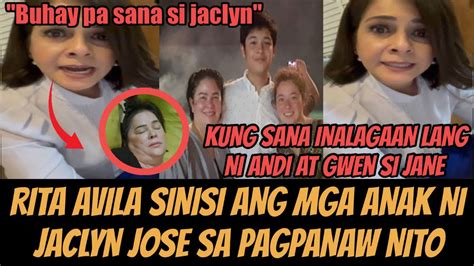 Jaclyn Jose Rita Avila Sinisi Ang Mga Anak Ng Aktres Na Si Gwen At