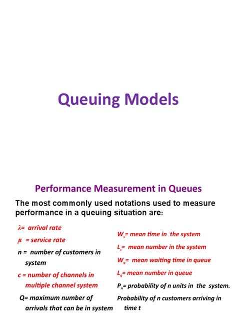 Queuing Models | PDF | Mathematics | Mathematical And Quantitative ...