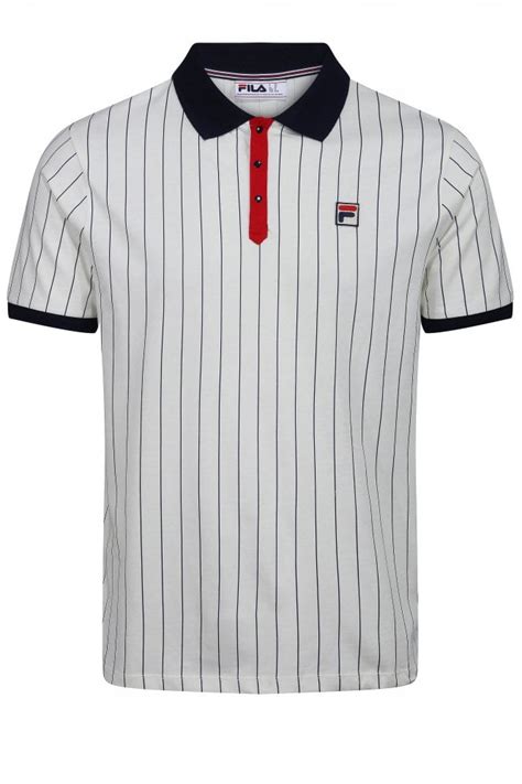 Fila Vintage BB1 Classic Vintage Striped Mens Cotton Polo Shirt