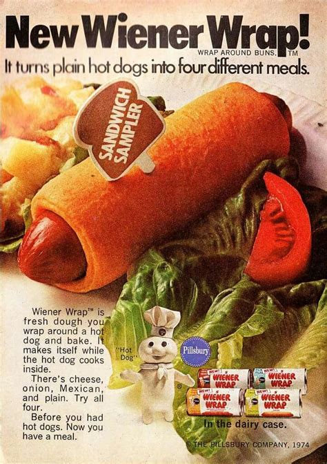 Weiner Wrap Food Ads Hot Dogs Vintage Recipes