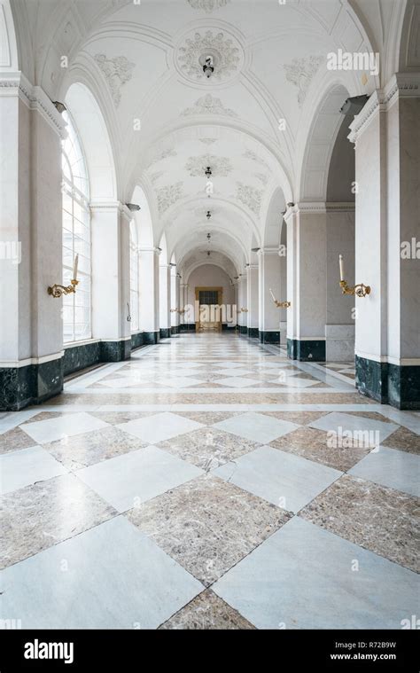 The interior of the Royal Palace of Naples, in Naples, Italy Stock ...