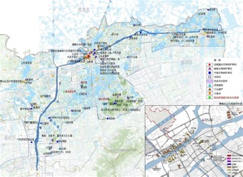 临平区范围内杭州塘沿线文化资源分布图