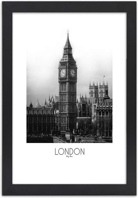 FEEBY OBRAZ W RAMIE CZARNEJ BIG BEN LONDYN 60X90 CM Opinie I