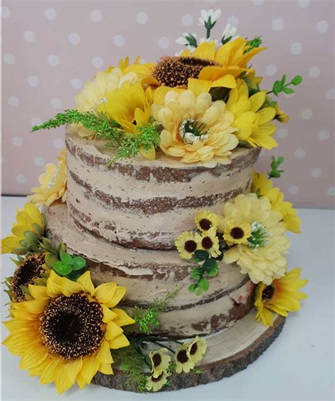 Tort Nunta Naked Cake Sunflower Cofetaria Agrodor