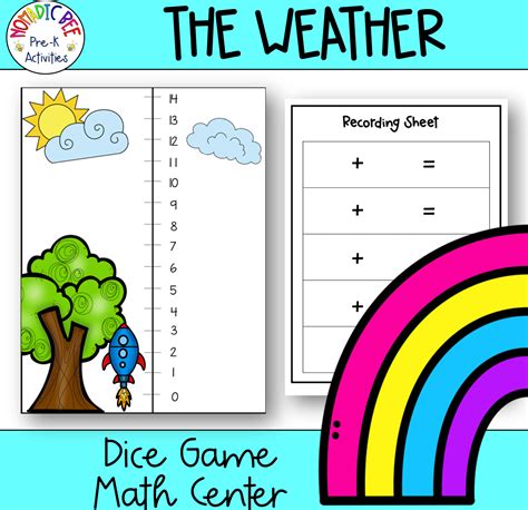 Weather Themed Counting On Dice Game - NBpreKactivities