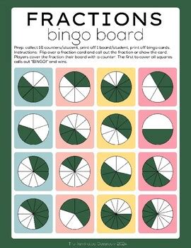 Fraction Bingo no prep math game by The Illuminated Classroom | TPT