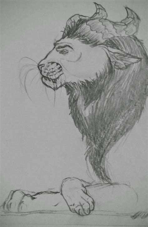 Manticore Pencil Drawing by PANDAmonium014 on DeviantArt