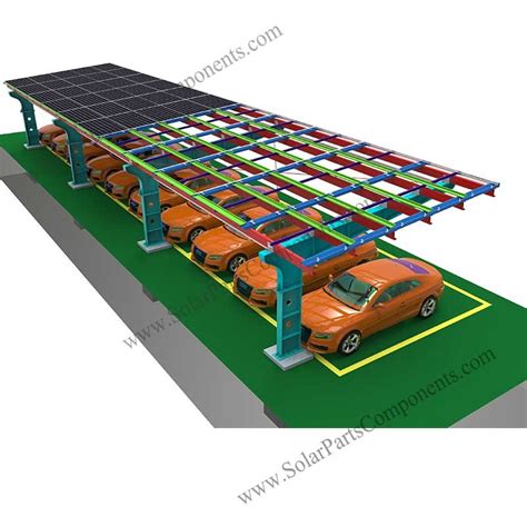 Bipv Waterproof Solar Carport With Steel Made