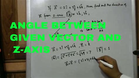 Finding Angle Between Vector And Axis Youtube