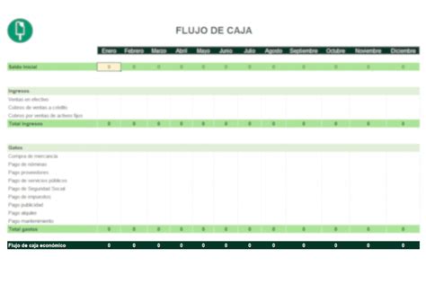 Plantilla Excel De Flujo De Caja Descarga Gratis