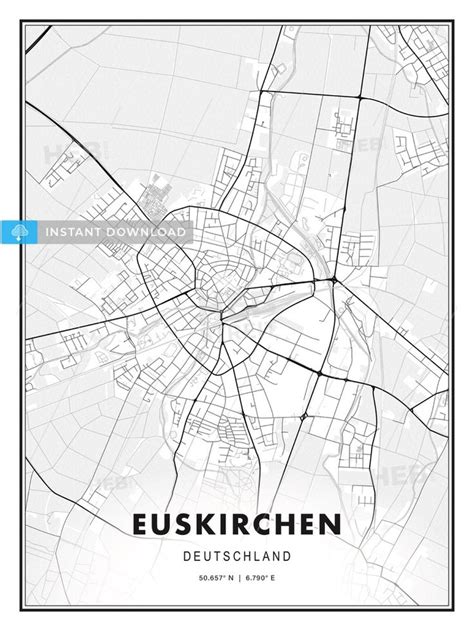 An Illustrated Map Of The City Of Leipzig Germany With Lines In Black