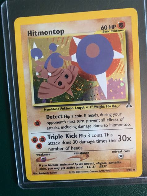 Carta Pokemon Holographic Hitmontop 3 75 Etsy